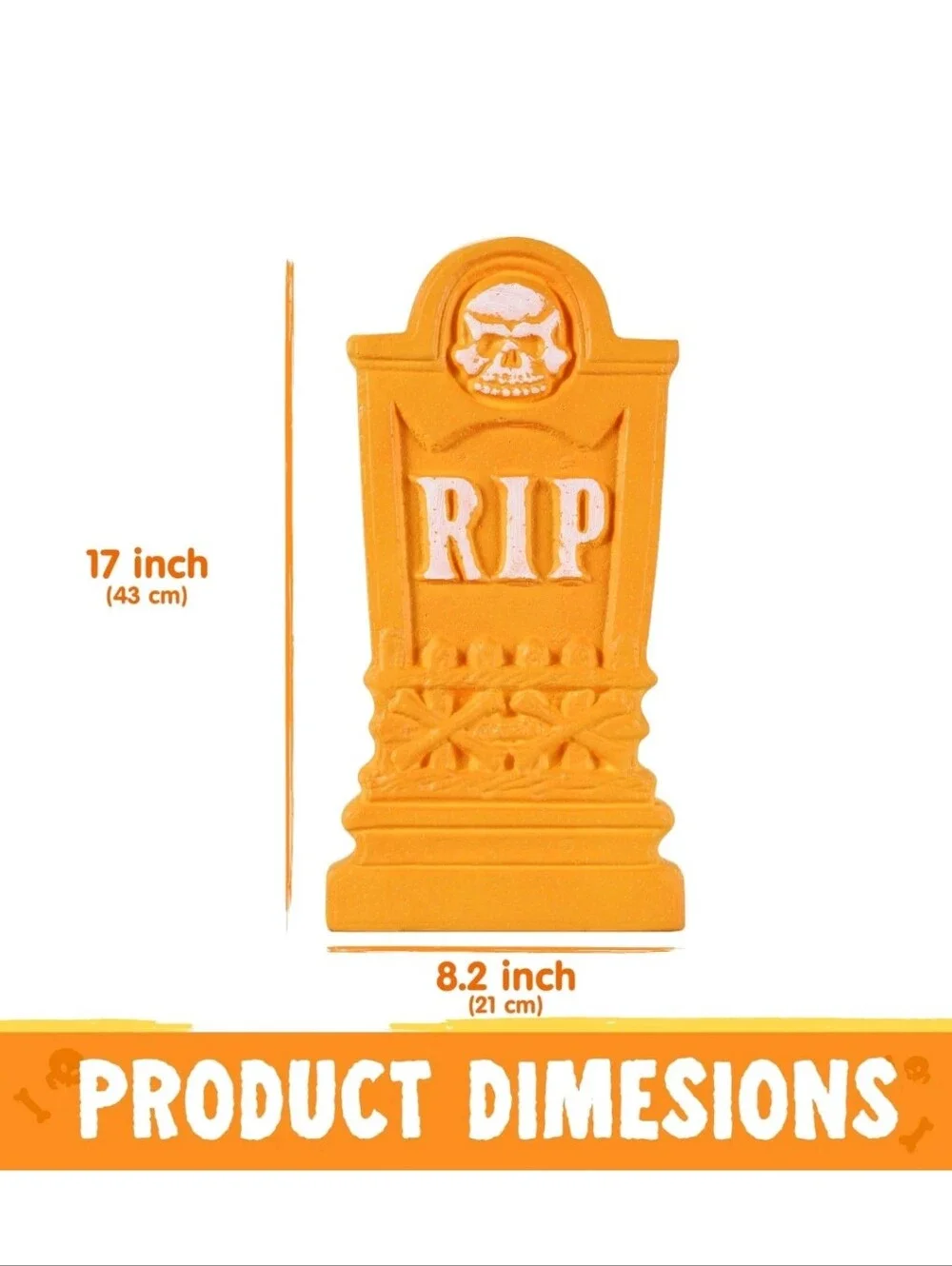 Halloween RIP Tombstone Yard Decor - Pink & Orange JOYIN 17” Halloween Foam